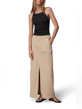 rag & bone Leyton Cotton Maxi Skirt 2 Khaki